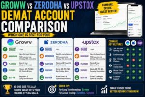 Groww vs Zerodha vs Upstox: Demat Account Comparison